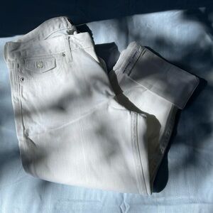 Banana Republic Cropped Rolled Cuffed White Denim Jeans NEW NWT